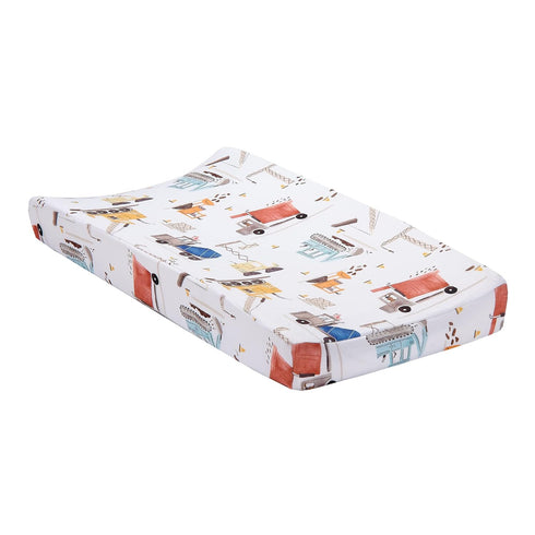 Bedtime Originals Construction Zone Changing Pad Cover - White/Trucks...