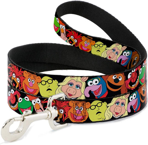 Buckle-Down Pet Leash - Muppets Faces Black - 4 Feet Long - 1/2" Wide...