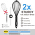 Anaeat Silicone Kitchen Whisk Set of 4, Perfect for Non-Stick Cookware, Egg Beater Milk Blender for Whisking, Cooking, Baking, Beating - 11'' Flat...