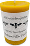 100% Pure Beeswax Candle - Medium Pillar Candle - 60 Hour Burn Time - 3x4 Inch - Alternative Imagination...