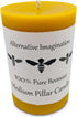 100% Pure Beeswax Candle - Medium Pillar Candle - 60 Hour Burn Time - 3x4 Inch - Alternative Imagination...
