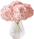 Artificial Hydrangea Flowers Blush Heads 10 Fake Hydrangea Silk Flowers for Wedding Centerpieces Bouquets DIY Floral Decor Home Decoration with St...