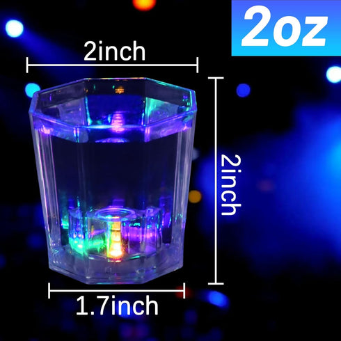 Esdabem Light Up Shot Glasses Set of 24 Party Favors Adults Funny Shot Glasses Led Shot Glasse Glow in the Dark Party Shot Glass Party Cups Decora...