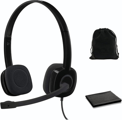 Logitech Headset H151 Wired Headset with Mic, Analog Stereo Headphones with Rotating Noise-Cancelling Microphone, 3.5 mm Audio Jack, in-Line Contr...