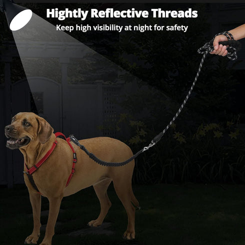 Long Dog Leash 20 FT: Heavy Duty Rope Leashes for Dogs Training with Swivel Lockable Hook Reflective Threads Bungee and Padded Handle - Dog Lead f...