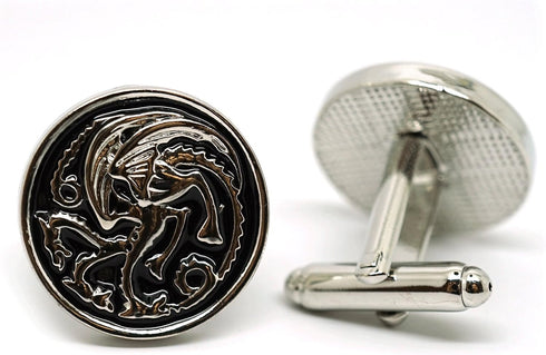 Teri's Boutique Game of Thrones Targaryen Dragon Round Classic Men Fashion Cuff Links with Gift Box...