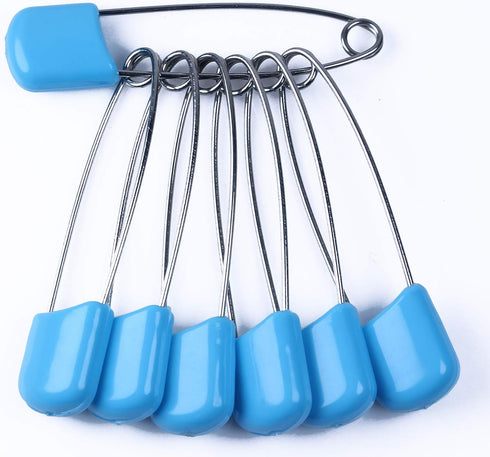 AnMiao Star 2 Inch Long 50 Pcs Plastic Head Safety Pin for Blankets, Skirts, Kilts, Knitted Fabric,Crafts (Blue)...