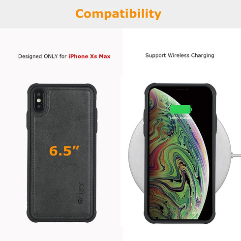 molzar MAG Series for iPhone Xs Max Case, Built-in Metal Plate for Magnetic Mount, Works with Qi-Certified Chargers, Compatible with iPhone Xs Max...