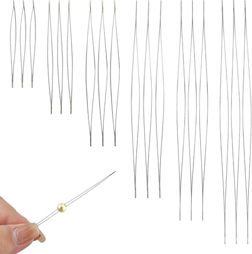 YETOOME 18 Pieces Beading Needles, 6 Sizes Beading Embroidery Needles, Big Eye Collapsible Beading Needles Set for Jewelry Making...