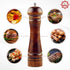 Wooden Pepper Mill or Salt Mill with a cleaning brush - 8 inch tall - Best Pepper or Salt Grinder Wood with a Adjustable Ceramic Rotor and easily ...