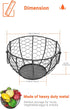 Round Wire Basket Black Fruit Basket Bowl Fruit Holder for Kitchen with Handle Black Home Storage for Vegetables, Snacks, Household Items Decor...