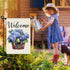 Floral Garden Flag 12x18 Inch, Blue Hydrangea Fower Garden Flag Small Vertical Double Sided Welcome Yard Flag Decorative Flag for Outside...