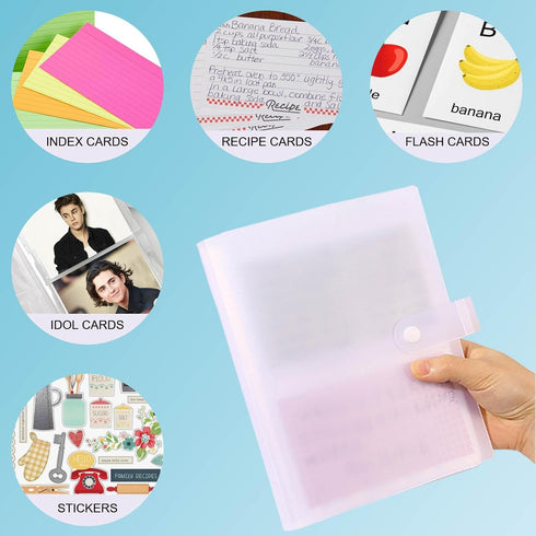 3x5 Index Card Organizer, BetterJonny Index Cards Clear Plastic Holder Organizer Pouches Book Recipe Card Holder Flash Cards Holder, 40 Page Hold ...