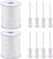 2 Roll Braided Nylon Lift Shade Cord with Wood Pendants, 55 Yards 1.8 mm Replacement Blind Cord String for Window Blinds, Roman Shades, Gardening,...