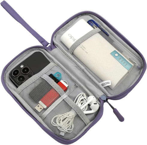 Electronics Organizer Travel Bag, Small Cable Organizer Case Waterproof Accessories Pouch, Travel Electronic Carrying Case for Cable, Cord, Charge...