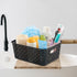 6 Pack Plastic Pantry Weave Storage Basket Bin, Black...
