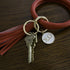 Sorority Shop PM Bangle Keychain - Phi Mu Pink Ring Keychain with Engraved Disc...