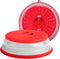 Meat Red Microwave Plate Cover, Collapsible, Food Safe Topper Prevents Splatter and Mess to Keep Microwave Clean, Color Coded Kitchen Tools...