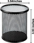 QYH Metal Pencil Holder for Desk Mesh Pen Cup 4 Packs Black Pen Organizer Office 3.54x3.93 Inch...