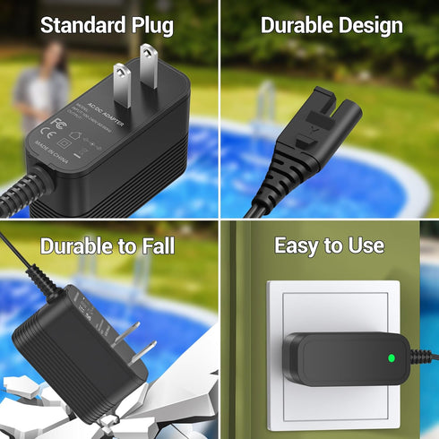Pool Vacuum Charger 5V Adapter for Intex Pool Vacuum Charger Cord for Intex 28620 28620E 28620EP CL1704 12269 Charger for Intex Replacement Adapte...