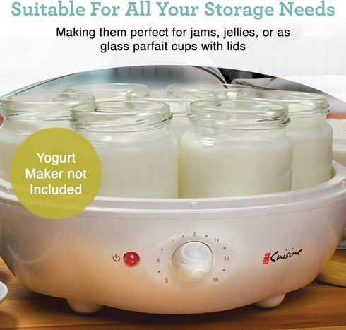 Euro Cuisine Glass Jars for Yogurt Maker, Set of 8...