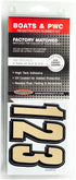 Hardline Products Series 320 Factory Matched 3-Inch Boat & PWC Registration Number Kit, Brown/Black - BRBLK320...