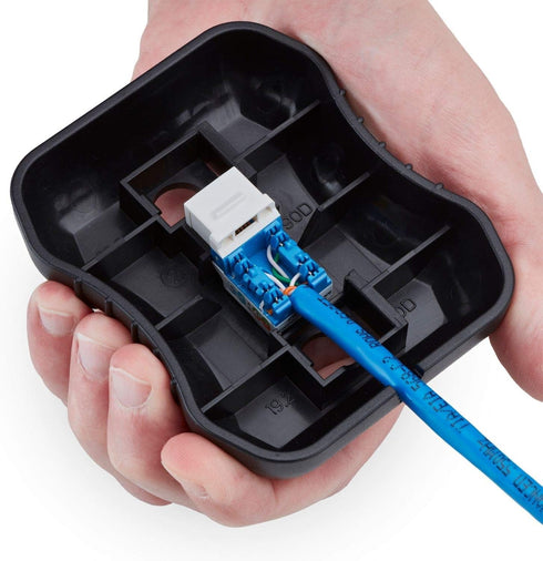 trueCABLE Keystone Jack Punch Down Stand, 90 Degree Handheld Termination Aid, truePUCK...
