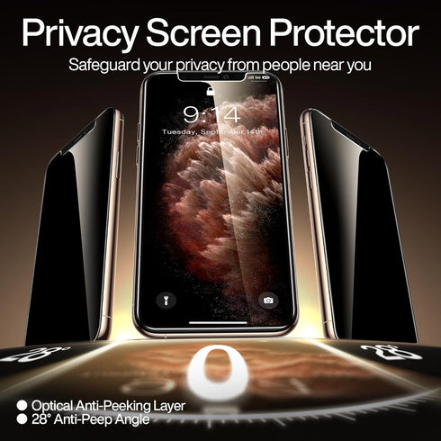 SmartDevil 2Pack for iPhone 11 Pro Privacy Screen Protector with 2Pack Camera Lens Protector, 9H Anti-Spy Privacy Screen 11 Pro, Anti-Shatter Glas...