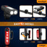 USB Rechargeable Bike Lights Set, 6 Modes Bicycle Front Headlight and Back Taillight, 3000LM Water Resistant Bicycle Lights Front and Rear for Nig...