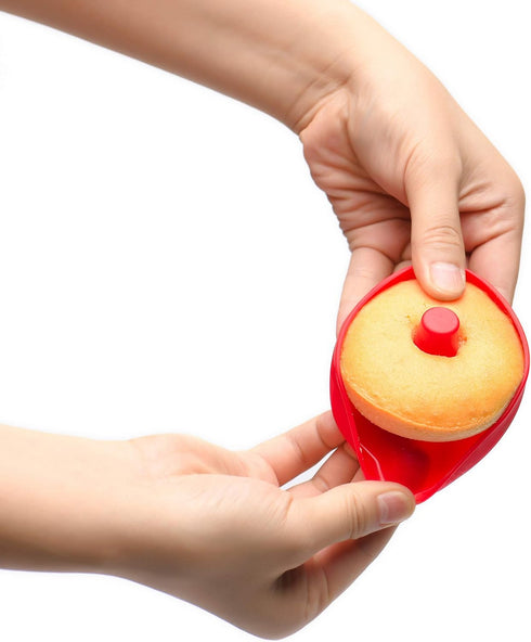 Jell-Cell Silicone Donut Mold for Baking Cupcake,12 Pieces Nonstick Flexible Mini Round Doughnut Muffin Cups Shape Color Red & Blue...