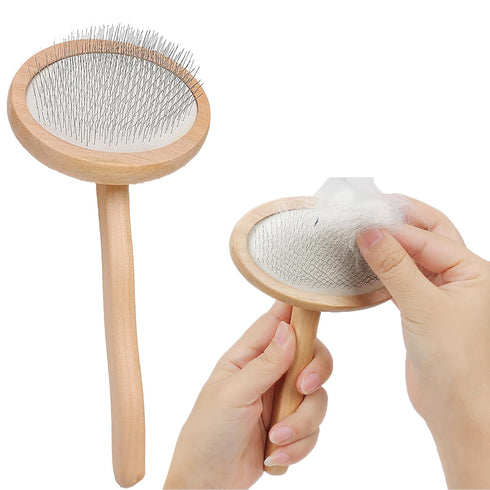 Dog Wooden Handle Brush, Grooming Needle Comb, Dog Knot Hair Removal Brush...