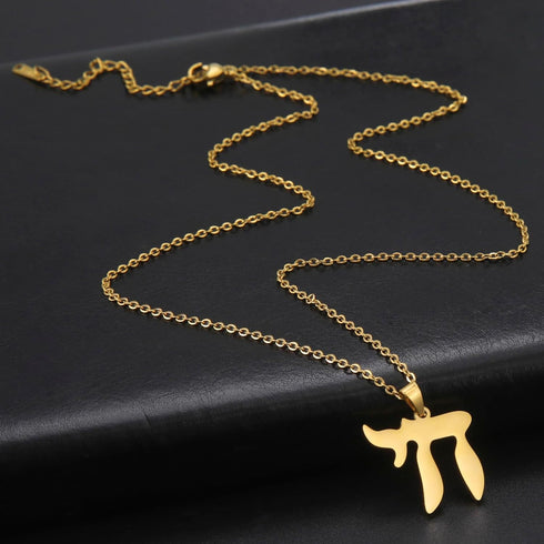 Hebrew Chai Necklace for Women Stainless Steel Classic Hebrew Sign of Life Letter Chai Pendant Necklace Religious Jewish Jewelry...