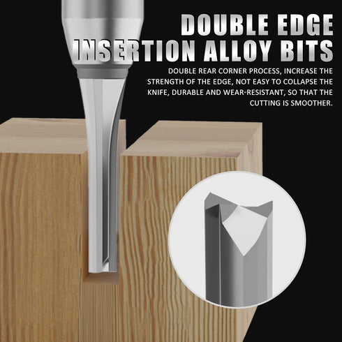 CSOOM TCT Industrial Trimming Straight Router Bit ?3/16" Diameter , 1/4 inch Shank ?CNC Carbide Straight Cutter, Woodworking Tools for Grooving, T...