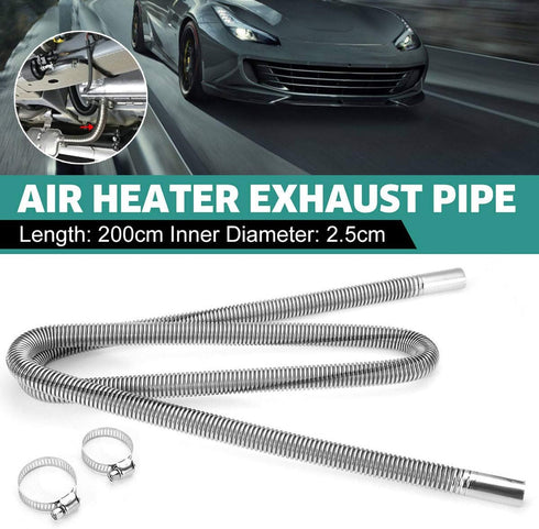 COLOR TREE 2M 2.5CM Universal Stainless Steel Exhaust Pipe Parking Air Heater Tank Diesel Gas Vent Hose Length for Car Truck...