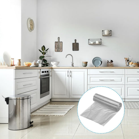 PATIKIL 4 Gallon Trash Bags, 6 Rolls / 120 Counts Thicken Rubbish Bags Portable Small Garbage Bags for Office Bedroom Kitchen, Grey...