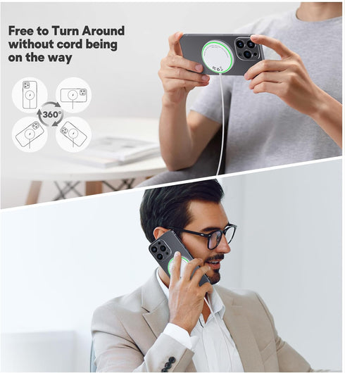 Magnetic Wireless Charger iPhone 15W Mag Safe Charger 2 Pack Wireless Charging Pad with Sleep-Friendly LED Light for iPhone 15 14 13 12 Pro Max Pl...