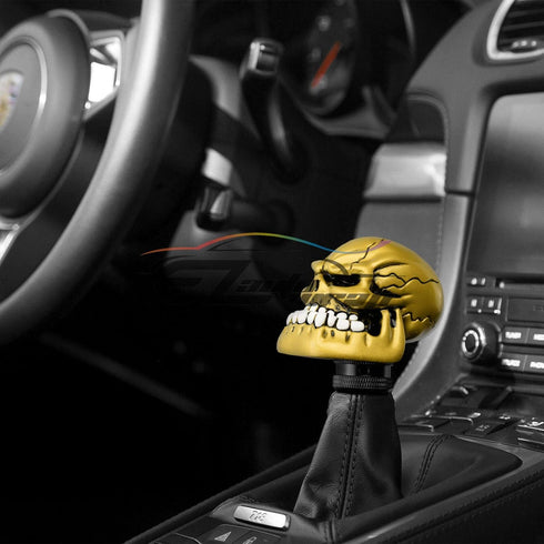 Yellow Universal Manual Wicked Skull Head Gear Stick Car Shift Knob Shifter Halloween...