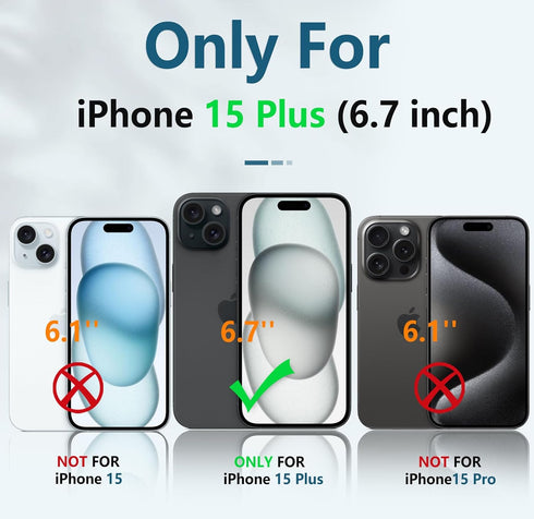 FNTCASE for iPhone 15 Plus Case: Heavy Duty Shockproof Cover with Kickstand | Rugged Military Grade Drop Proof Protection Matte Textured TPU Prote...