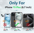 FNTCASE for iPhone 15 Plus Case: Heavy Duty Shockproof Cover with Kickstand | Rugged Military Grade Drop Proof Protection Matte Textured TPU Prote...