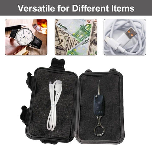 3 Pcs Black Magnetic Key Holder Under Car Waterproof Magnetic Key Hider Outdoor Key Hider Magnetic Key Box Hidden Key Holder for Storage Key Indoo...