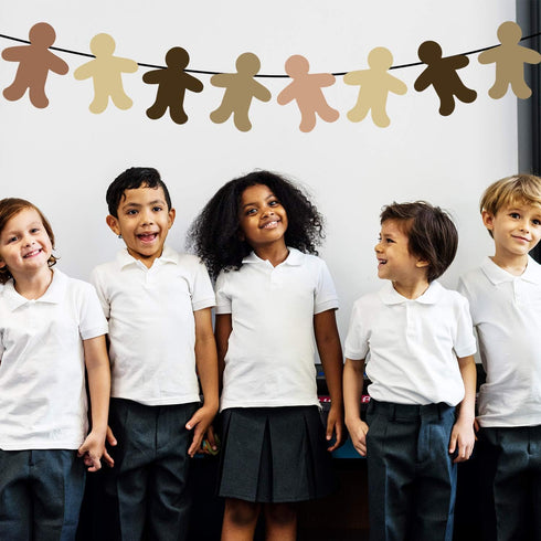 50 Pieces Paper Cutouts for Crafts Multicultural People Shape Creative Cutouts for Children to Design and Decorate, Kids' Craft Group for School, ...