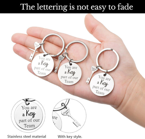 Junkin 20 Pcs Thank You Keychain Gifts for Team Employee Appreciation Keychain Gifts for Women Men Staff Teacher Retirement (Round)...