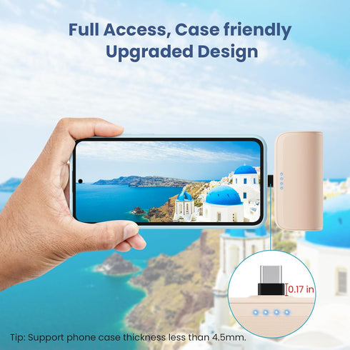 Mini Portable Charger 5200mAh,Ultra-Compact USB C Power Bank Portable Phone Charger,PD Fast Charging Cell Phone Battery Pack Compatible with Samsu...