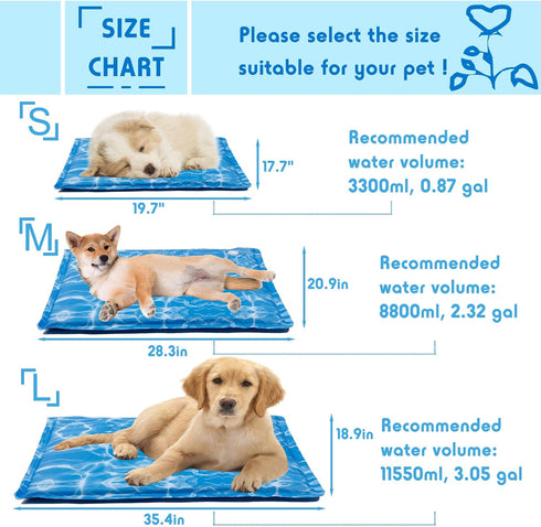 Dog Cooling Mat Pet Cooling Chill Pad Cool Blanket Water Injection Durable Cooling Dog Bed Mats for Extra Large Dogs Cats for Kennels Crates Beds ...