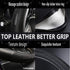 D Shape Steering Wheel Cover,Universal 15 Inch Auto/Car/SUV Black Leather Steering Wheel Wrap with Better Sport Grip for Men Women,Fit D Shaped Fl...