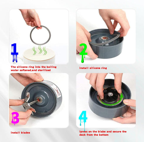4PCS Rubber Ring+1PCS hook, 3.9inch Gasket Replacement Seal Rings Gaskets Part for Nutribullet Replacement Parts Accessories Blender 900 Series 60...