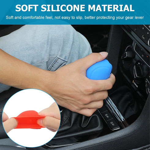 2 Pack Car Gear Shift Knob Cover, Anti-Slip Auto Knob Gear Stick Protector, Comfortable Silicone Handbrake Shifter Cover for Men Women, Universal ...