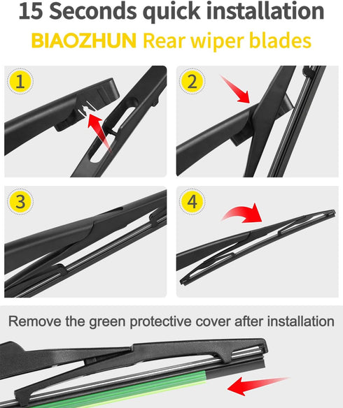 BIAOZHUN 13 inch Rear Wiper Blade Replacement for Jeep Jeep Wrangler 2017-2007 JK Wrangler?Back Window Wiper Blade (13-JK), OEM Factory Replacemen...