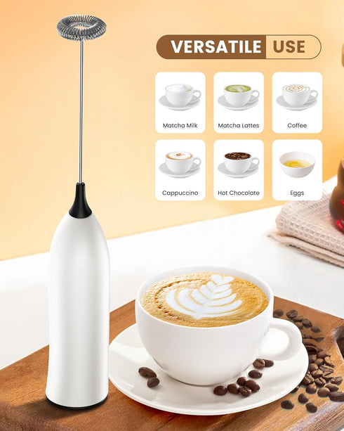 Frother Wand Rechargeable, USB Charging Milk Frother Handheld Powerful Coffee Frother for Coffee Latte, Cappuccino, Mocha, Macchiato, Frappe and P...