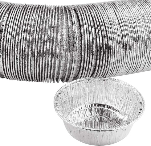100 Pack 4" Round Tart Pie Foil Pans Disposable Pans Aluminum Foil Tart & Pie Tins Pans for Baking,Cooking,Storage or Reheating...